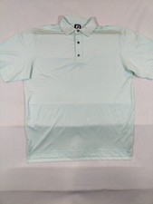 FJ Footjoy Shirt Mens XL Polo Golf Performance Micro-Check Stretch Light Green