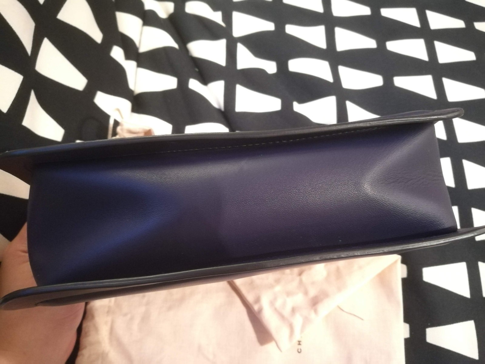Exclusive Christopher Kane Navy Leather Crossbody Bag with Silver Buckle - £690 image 5