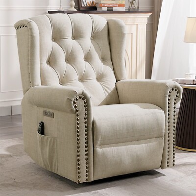 Power Swivel Rocker Recliner Electric Single Sofa Nursery Glider Reclining Chair