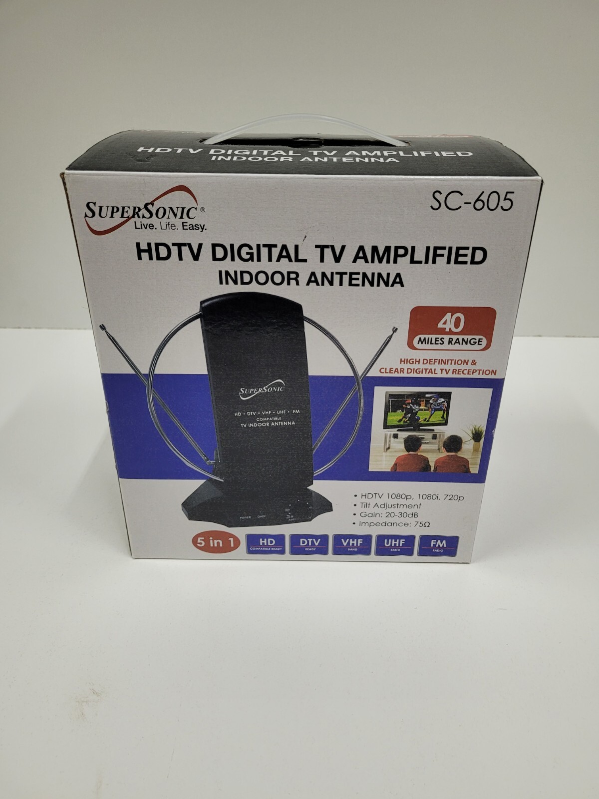 Supersonic SC-605 HDTV Digital Amplified Indoor Antenna