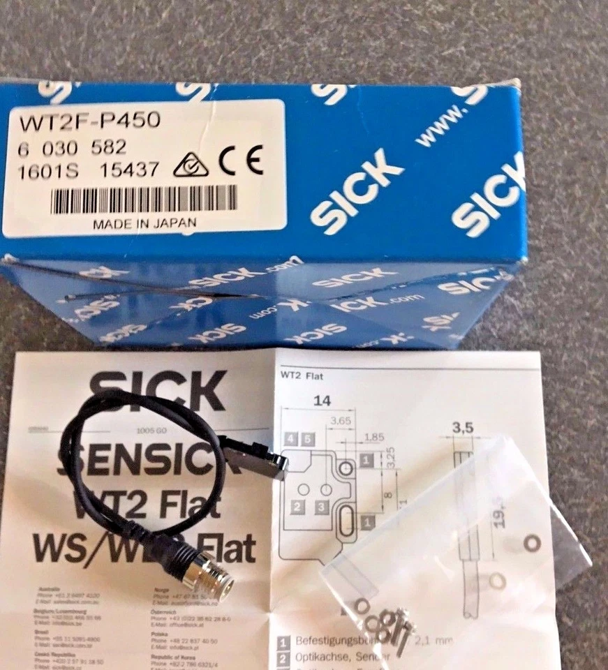 Sick WT2F-P450 Photoelectric Proximity Sensor WT2 Flat 6030582 16016 15437 red - Image 3 of 3