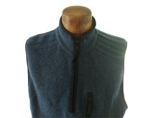 TERRITORY AHEAD Men's Marine Blue Half Zip Wool Blend Vest Size Large