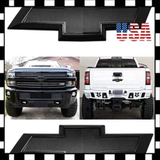 Fit Silverado 1500 2500HD 3500HD Front Rear Tailgate Bowtie Emblem replace Black