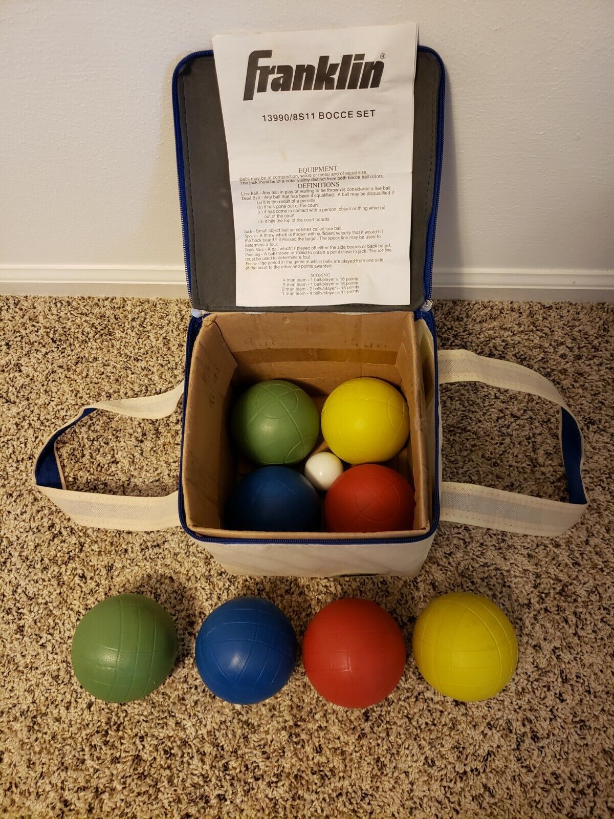 Spring new work Franklin Bocce Set with case tote 8S11 bag 13990 Preowned New life
