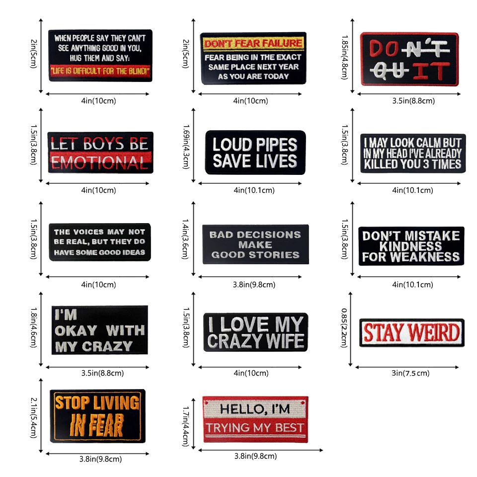 Embroidered Iron Sew On Clothing Patch word Alphabet logo appliques for Jeans - Image 3 of 4