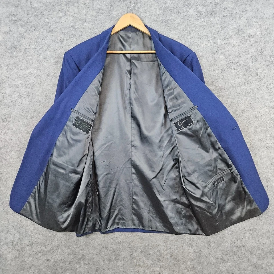 Gianni Men's Blazer Purple Size 42R 100% Worsted Wool Union Made Bright 1-Button - Image 3 of 4