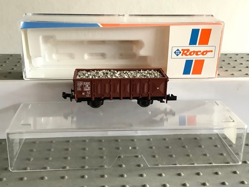 ✅ Roco 25923 N/1:160 Hochbordwagen Ommp50 DB "Gleissschotter" (FD126-6S5/4)-2 | Condition: Gebraucht