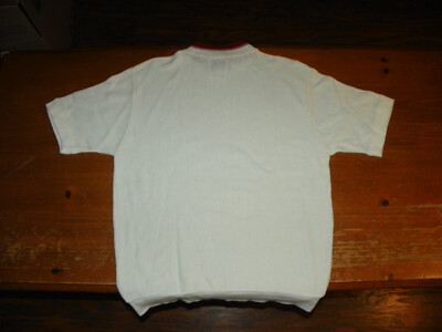 Vintage PURITAN GARY PLAYER MEN'S GOLF SWEATER White Red MEDIUM