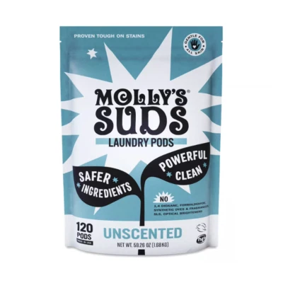 Molly's Suds Laundry Powder Pods Unscented 120 pods NEW