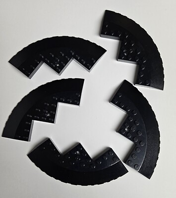 Lego 5 Black Round Corner 10x10 w/Slope 33 Edge Axle Hole Facet Cutout 58846 New