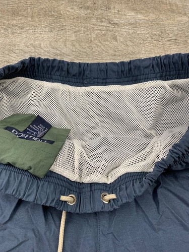 Vintage 90er Nautica blau Badeanzug Badehose Gr. L x 6" Schrittlänge gefüttert Nylon einfach minimal - Bild 5 von 12