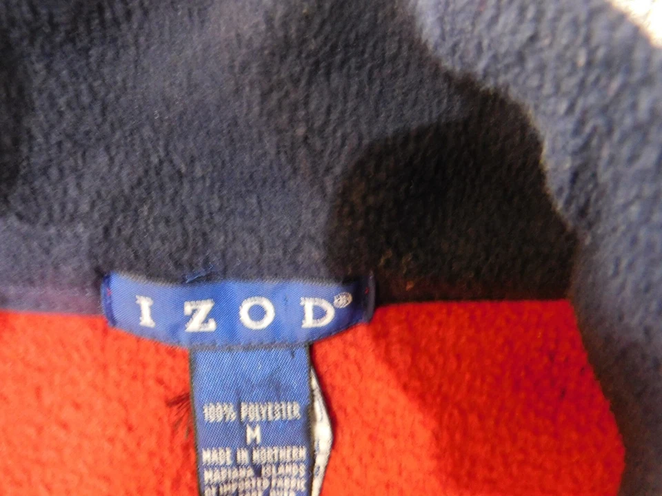 Izod fleece jacket Medium red Mens logo retro vintage classic polyester - Image 4 of 4