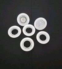 6x Paulmann Gu10 / Mr16 Weiß Einbaustrahler Rahmen Einbauspot Led-Halogen Ø90mm
