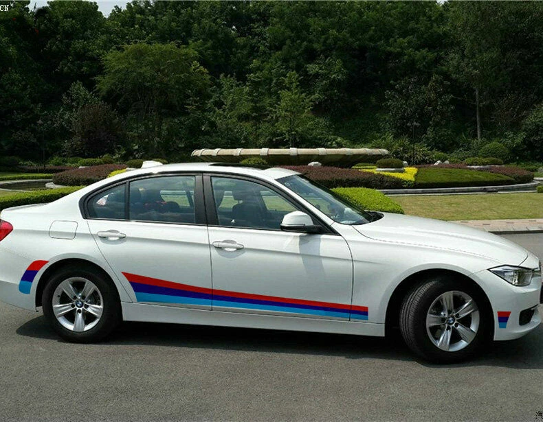 Графическая трехцветная 2-сторонняя наклейка комплект автомобильных наклеек для BMW X6 гоночная полоса винил - Изображение 4 из 4