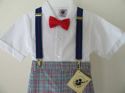NWT Boys 7yrs Jumpsuit-Shirt-Tie-Suspenders NOS Church Easter Golf Romper Outfit - Picture 4 of 12