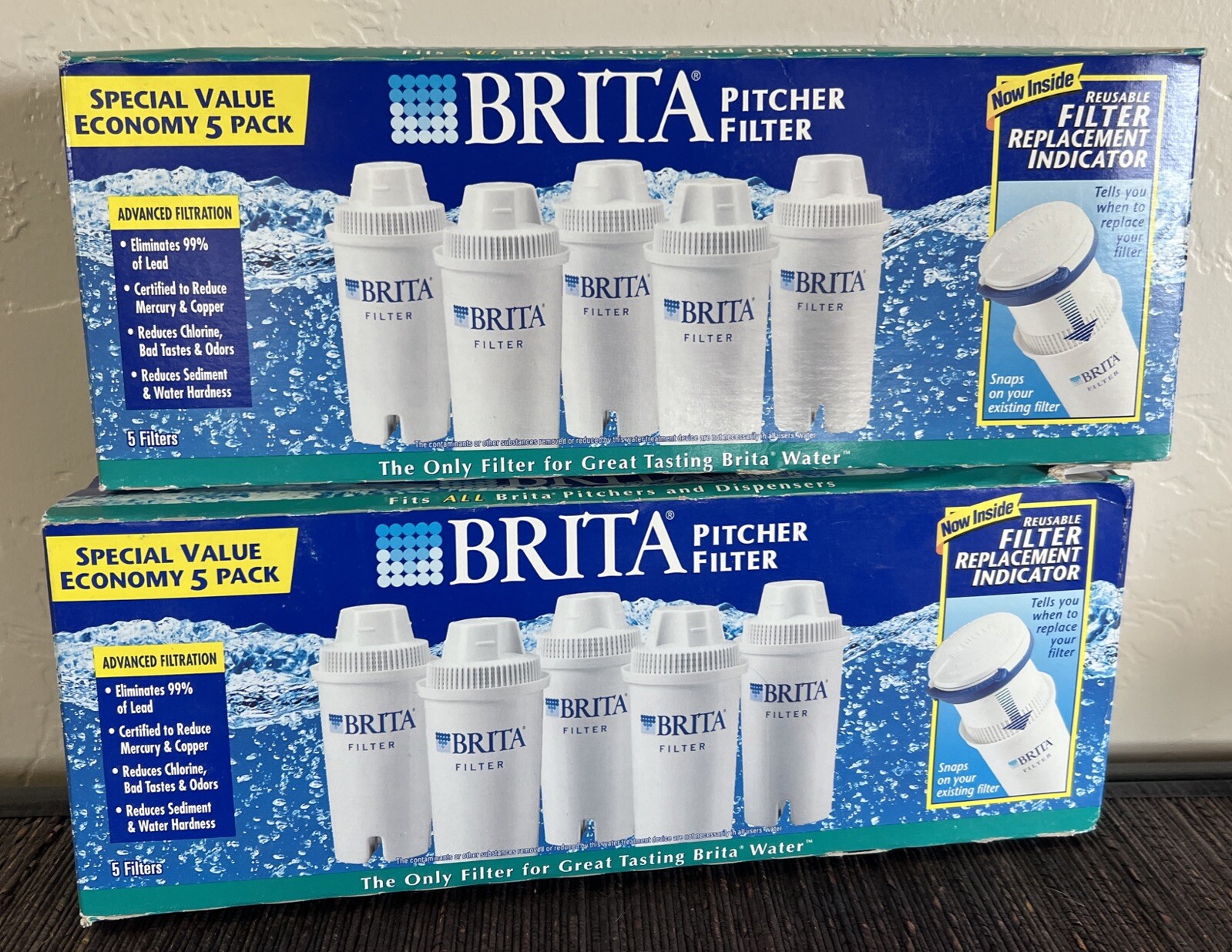 Lot of 2 - NIB 5 Brita Water Pitcher Replacement Filters w/indicators ...