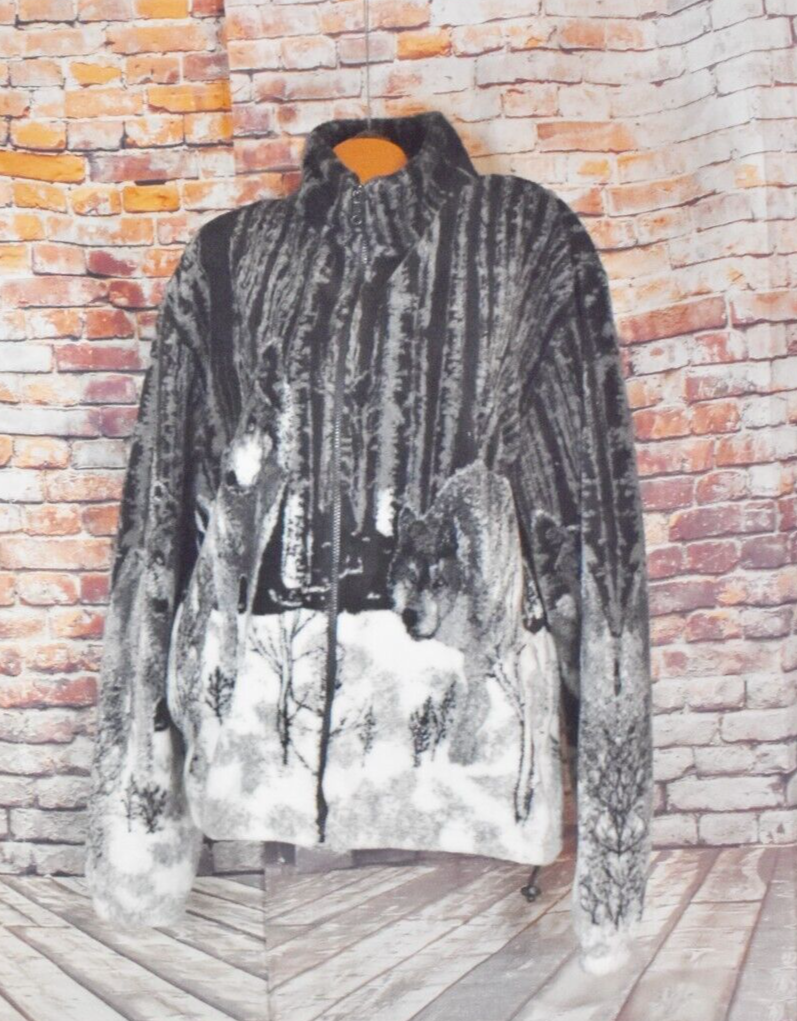 Glacier Gear Plus Size 2XL Wolves Wolf Fleece Jacket Full Zip