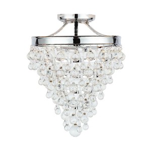 Home Decorators Collection 3 Light Chrome Crystal Semi Flushmount