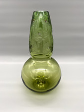 * VASE DAVID PALTERER „LULUA“ ZANOTTA GRÜN OLIVE MURANOGLAS 1995 ITALY FLORAL