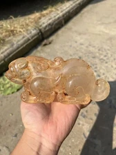 6.3-inch Chinese antique white crystal divine beast