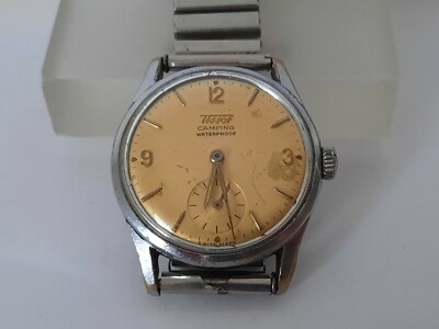 TISSOT CAMPING -Waterprof Manual Wind - Ref 51012-7 - Chrome and Steel Case  | eBay