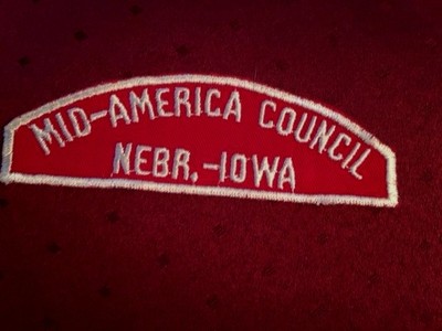 BOY SCOUT RED & WHITE COUNCIL STRIP MID-AMERICA COUNCIL