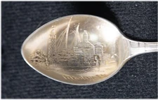 Antique Mechanics Sterling Silver Ft. Dearborn 1830 Souvenir Spoon, EUC