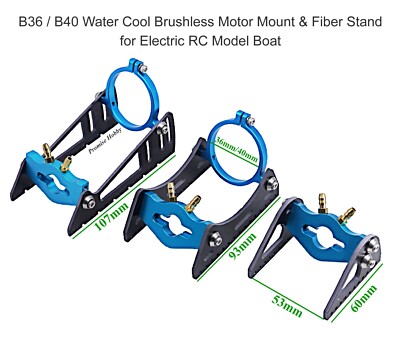 B36 / B40 Water Cool Brushless Motor Mount W/ fiber stand for RC Model Boat