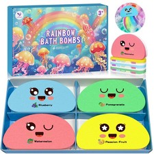 Rainbow Kids Bath Ball Gift Set, 4-Piece Handmade Natural Organic Bath Balls ...