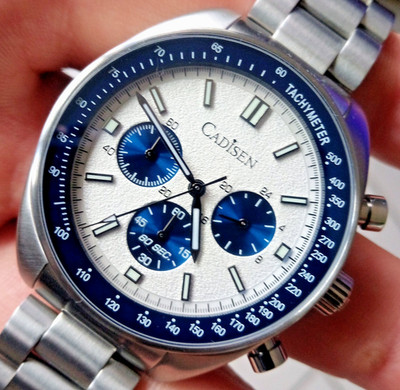 Cadisen Chronograph Herrenuhr  Quarz VD53 Hommage Homage Moonwatch Vintage Look