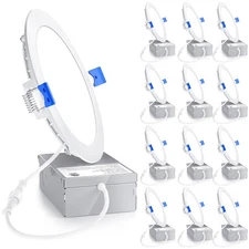 12 Pack 6 Inch LED Recessed Light, Dimmable, 5000K Daylight, 1200LM High Brig...