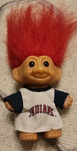 Vintage 1991 Russ ~ Cleveland Indians Baseball 3" Troll Good Luck Doll ~ MLB