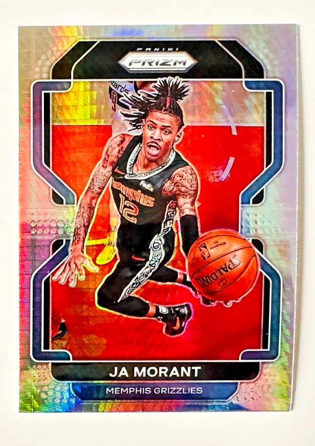2021-22 Panini Prizm Ja Morant SILVER Hyper Prizm Card #194 Grizzies Star!
