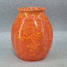 Pilkingtons Royal Lancastrian Bright Orange Glaze Small Art Pottery Vase Vintage