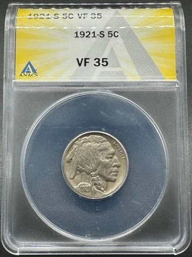 1921-S BUFFALO NICKEL ANACS VF35 02XEB26