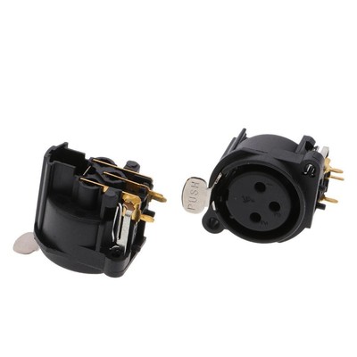 2 Stücke 3pin Xlr Buchse Montieren Auido MIC Stecker Vergoldet Biegen Pin