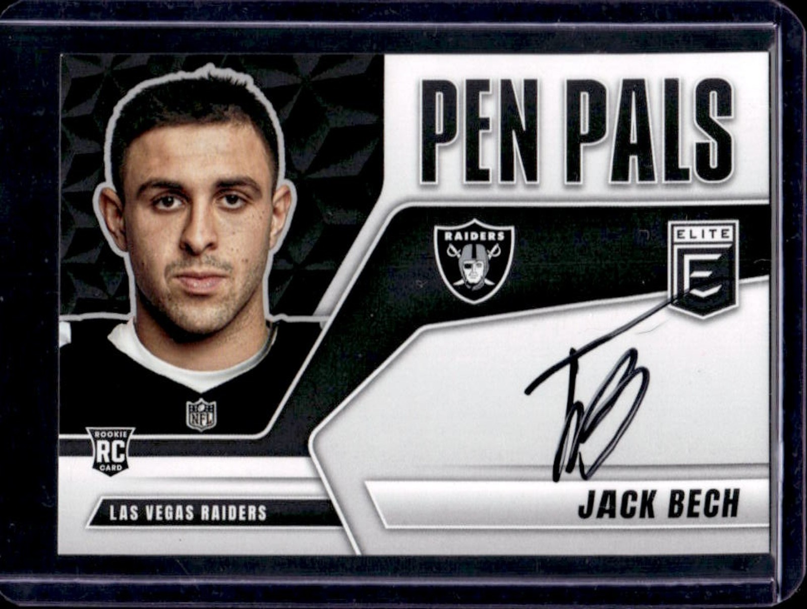 2025 Panini Donruss Elite Jack Bech Pen Pals Horizontal RC Auto #PP-JBE Raiders