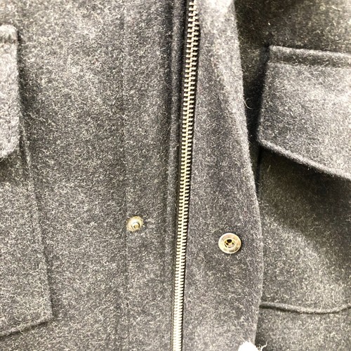 Banana Republic Wool Coat Mens XL Dark Gray Field Chore Jacket Zip Chest Pocket - Picture 6 of 11