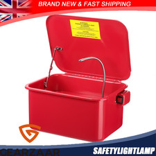 Bench Parts Washer For Smaller Parts Portable Safety Lid Red For Workshop Tank