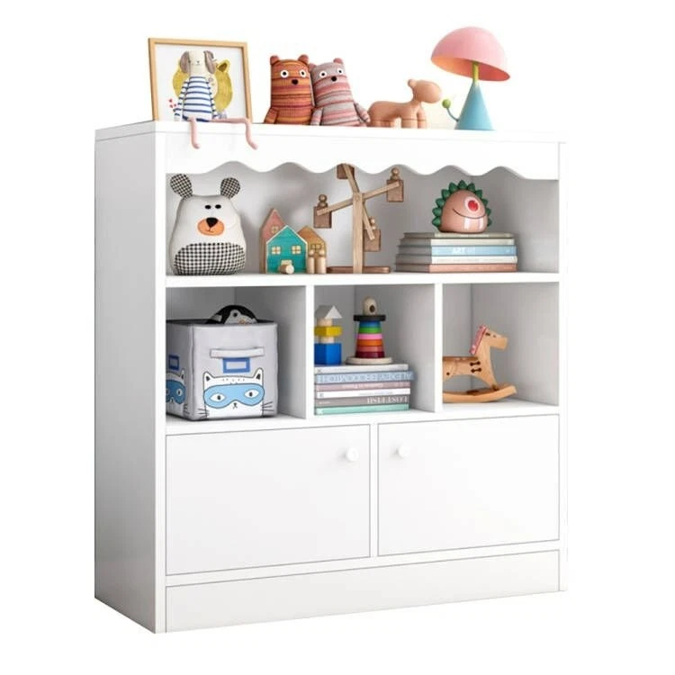 Foret Bookshelf Kids Bookcase Display Rack Organiser Children Cabinet Shelves Wh