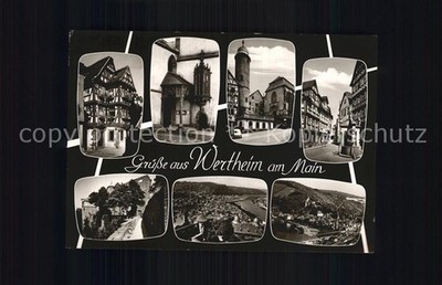 Wertheim Main Downtown Half-Timbered Houses Tower Castle Panorama Maintal Bromine Syllable