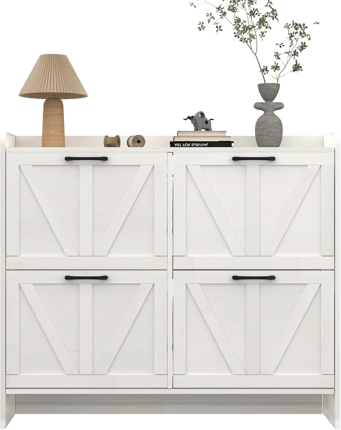 4-Drawer Flip Shoe Cabinet for Entryway - Freestanding Shoe Storage Organizer