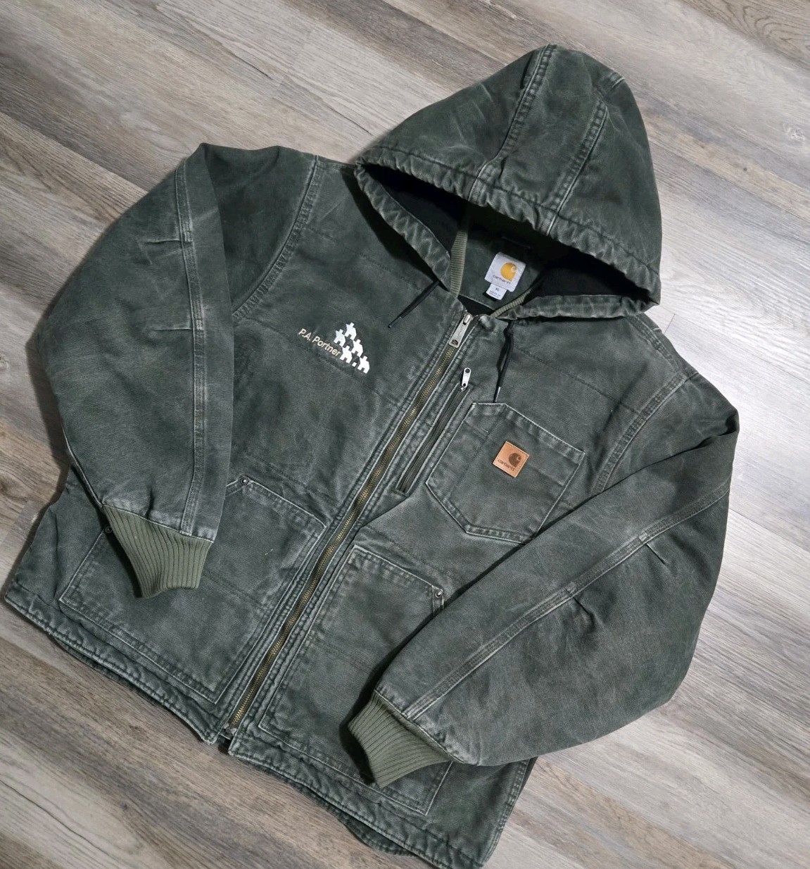 Vtg Carhartt J130 MOS Moss Green Active Jacket XL thumbnail 2