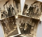 Antique Snapshot Photo Lot Cute Family Posing Outside House Affectionate