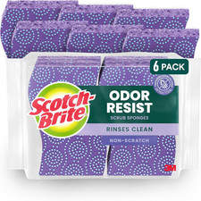 Scotch-Brite Odor-Resistant Non-Scratch Scrub Sponges, 6 Pack