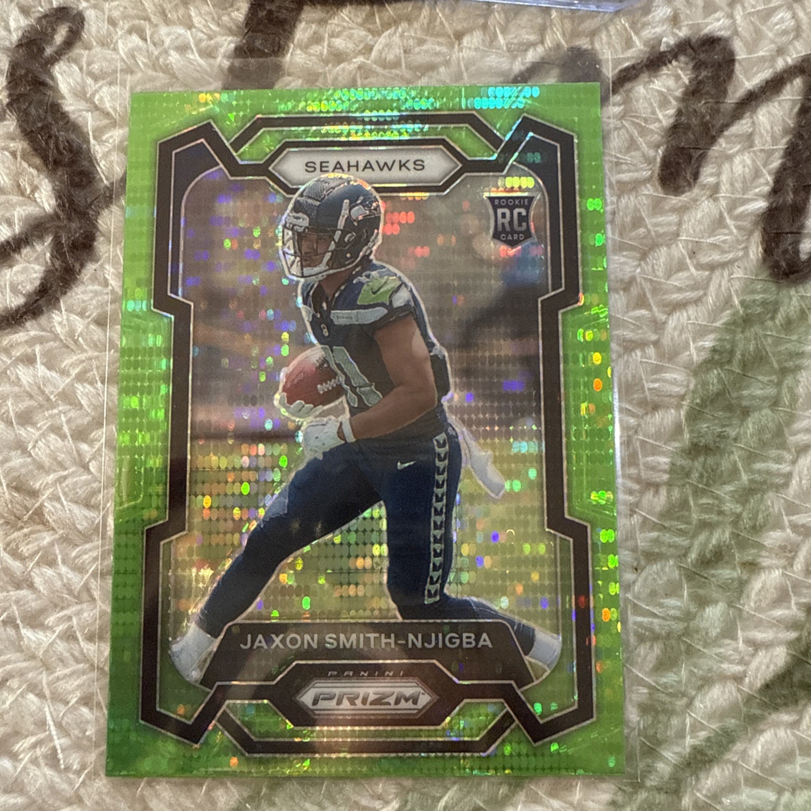 2023 Panini Prizm Neon Green Pulsar Jaxon Smith-Njigba #390 Rookie