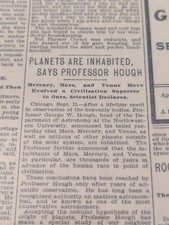 JOURNAL DE SEPTEMBRE 1902 #2142 - PROFESSEUR REVENDIQUE MARS, MERCURE ET VÉNUS HABITÉS