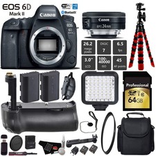 Canon EOS 6D Mark II DSLR Camera With 24mm 2.8 STM Lens  Professional Battery