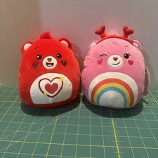 care bears valentines day 7 inch squishmallows lot of 2