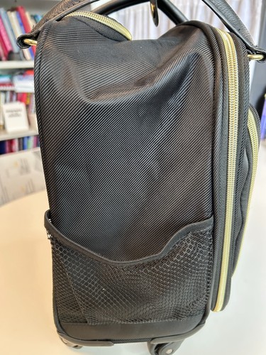 Aimee Kestenberg Florence Spinner 4-Wheel Underseat Carry On Tote - Black w Gold - Picture 8 of 14